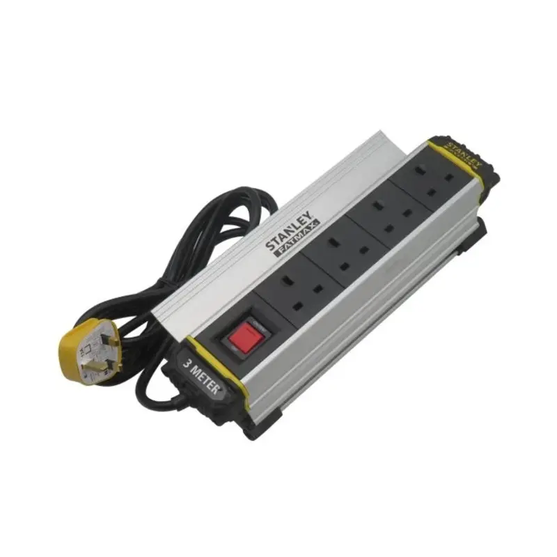 Stanley 4-Gang IP20 Powerboard with Clamp 3m
