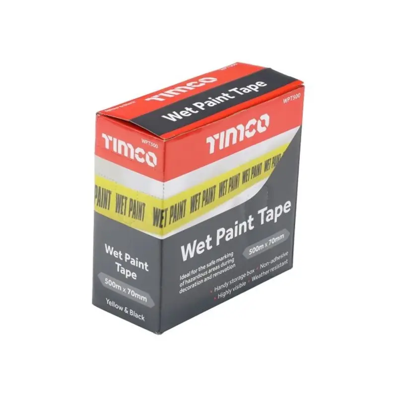 TIMCO Hazard warning caution yellow black wet paint tape