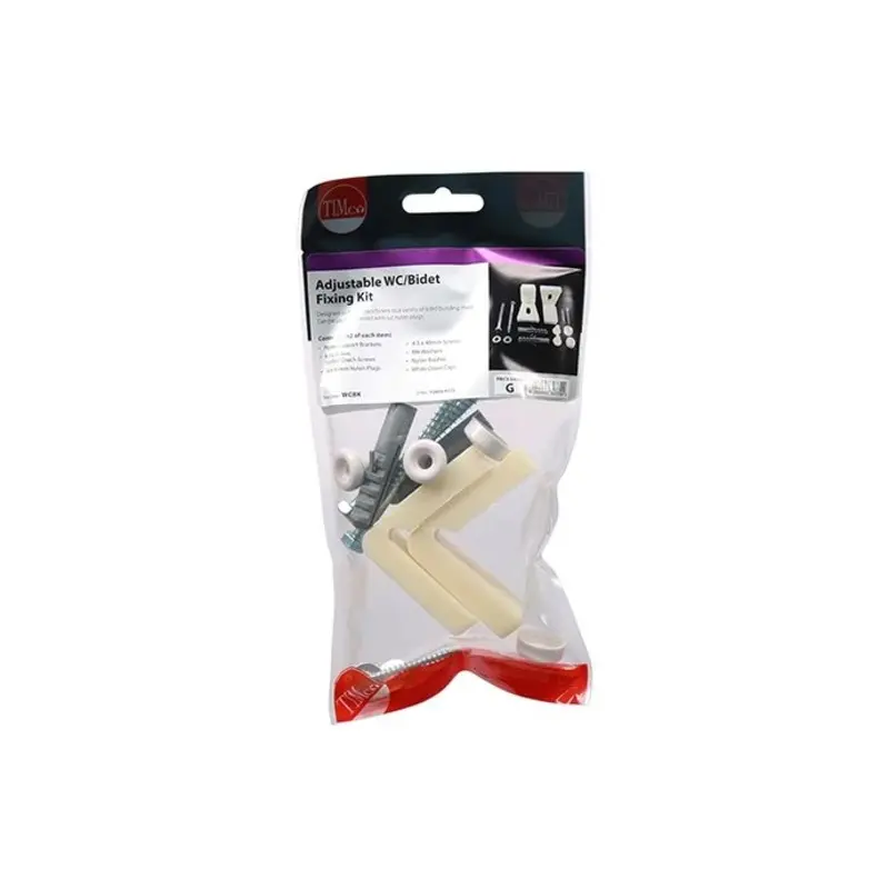 TIMCO Adjustable WC/Bidet Fixing Kit - WC Kit - Pack of 2 Pieces