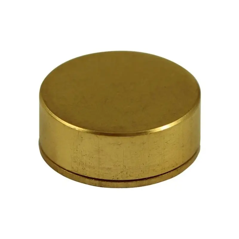 TIMCO Threaded Screw Caps Solid Brass Polished Brass - 14mm - Pack of 4 Pieces