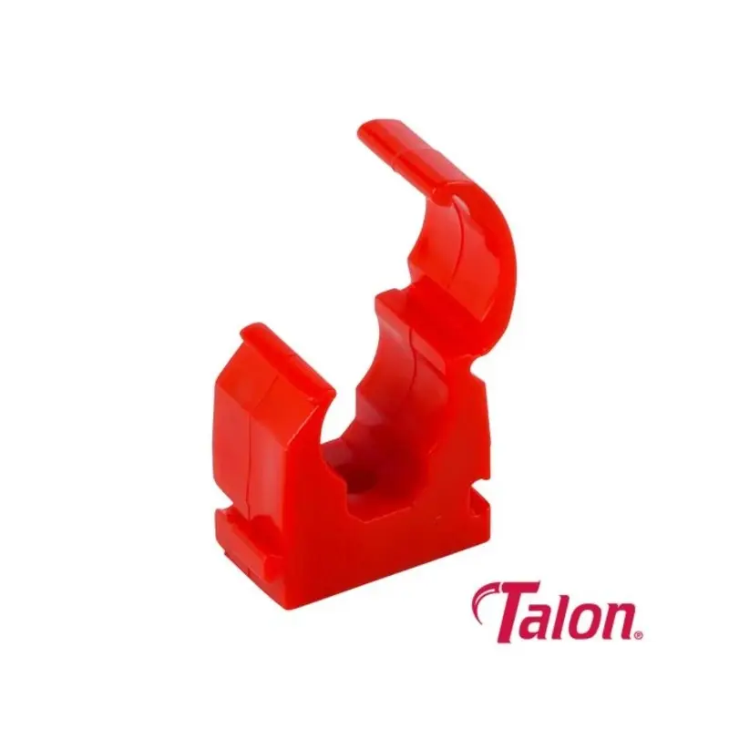 Talon Single Hinged ID Pipe Clips Red - 15mm - Pack of 20 Pieces