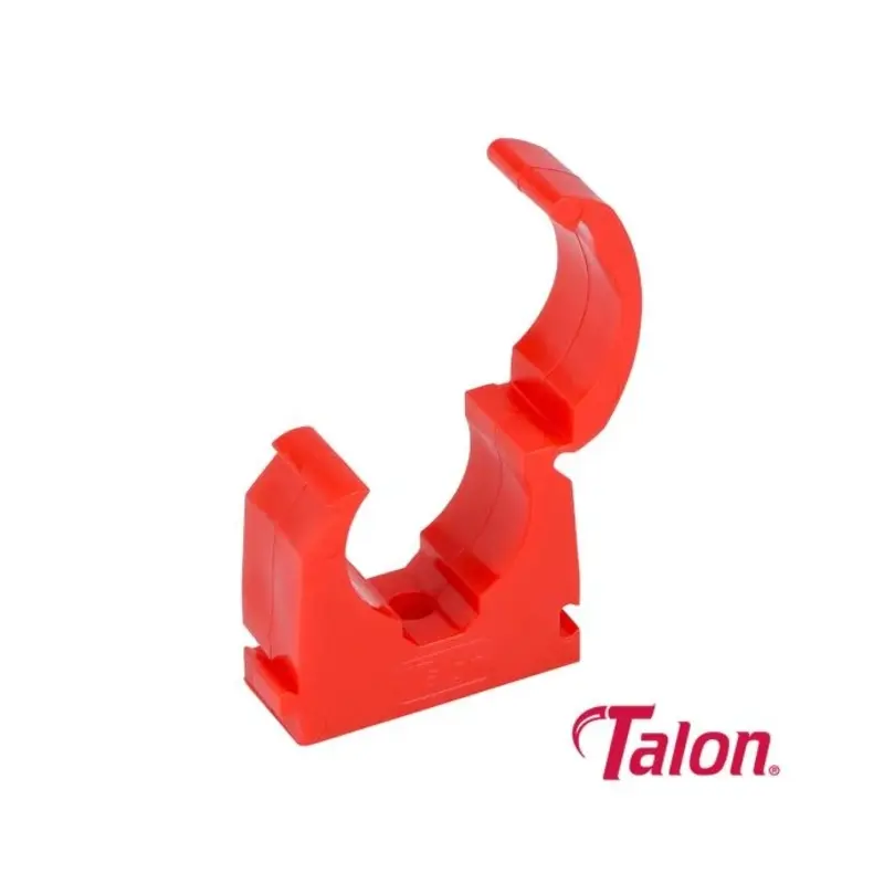 Talon Single Hinged ID Pipe Clips Red - 22mm - Pack of 20 Pieces
