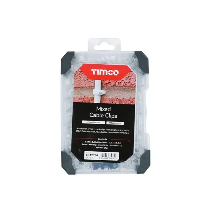 TIMCO Cable Clips Mixed Tray - 290pcs