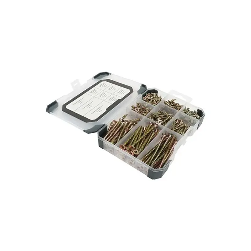 TIMCO Countersunk Gold Woodscrews Mixed Tray - 340pcs
