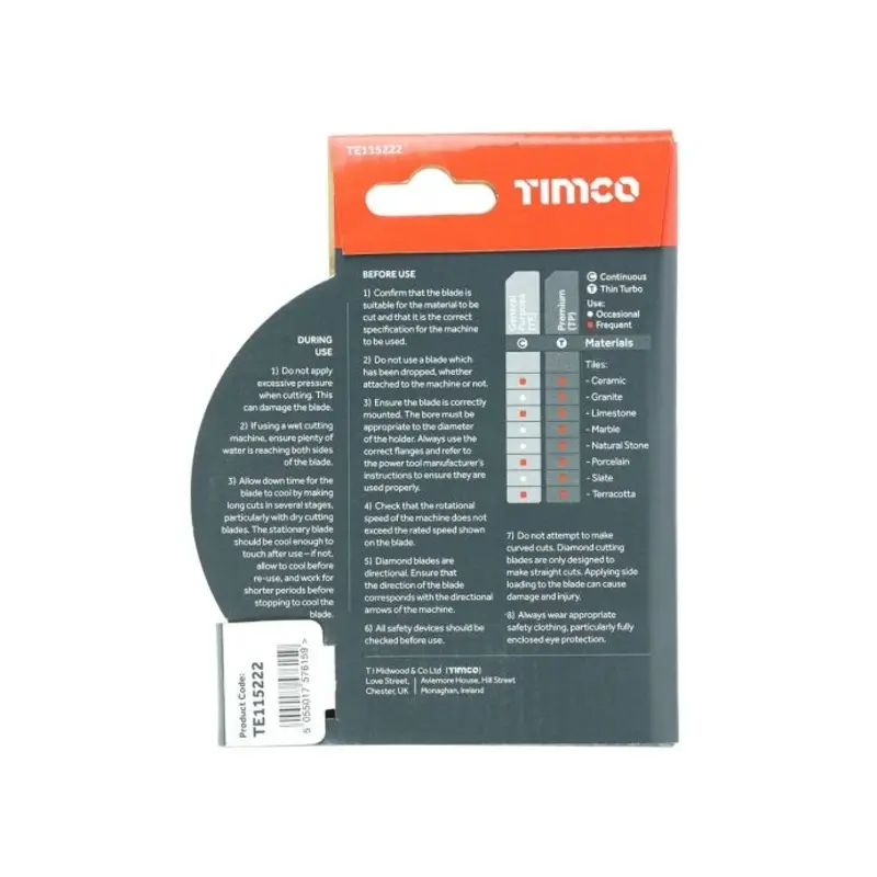 TIMCO General Purpose Tile & Ceramic Blade - 115 x 22.2
