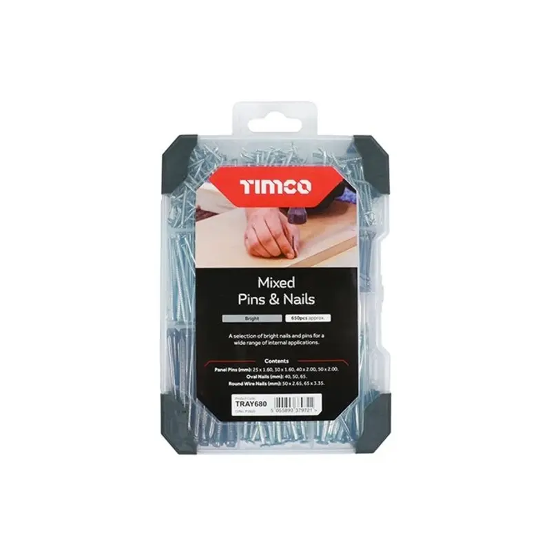 TIMCO Pins & Nails Mixed Tray - 495pcs