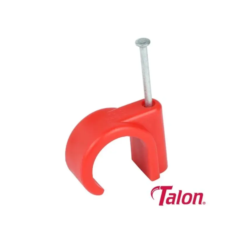 Talon Nail In Pipe Clips Red - 22mm - Pack of 100 Pieces