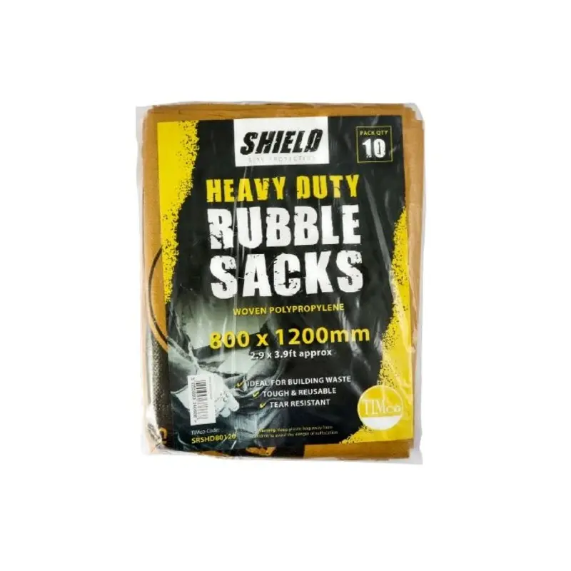 TIMCO Heavy Duty Rubble Sacks - 80 x 120cm - Pack of 10 Pieces