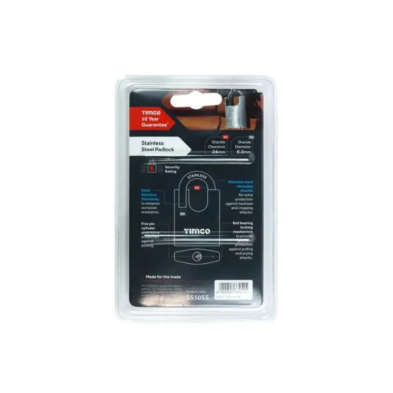 TIMCO Stainless Steel Padlock - 50mm