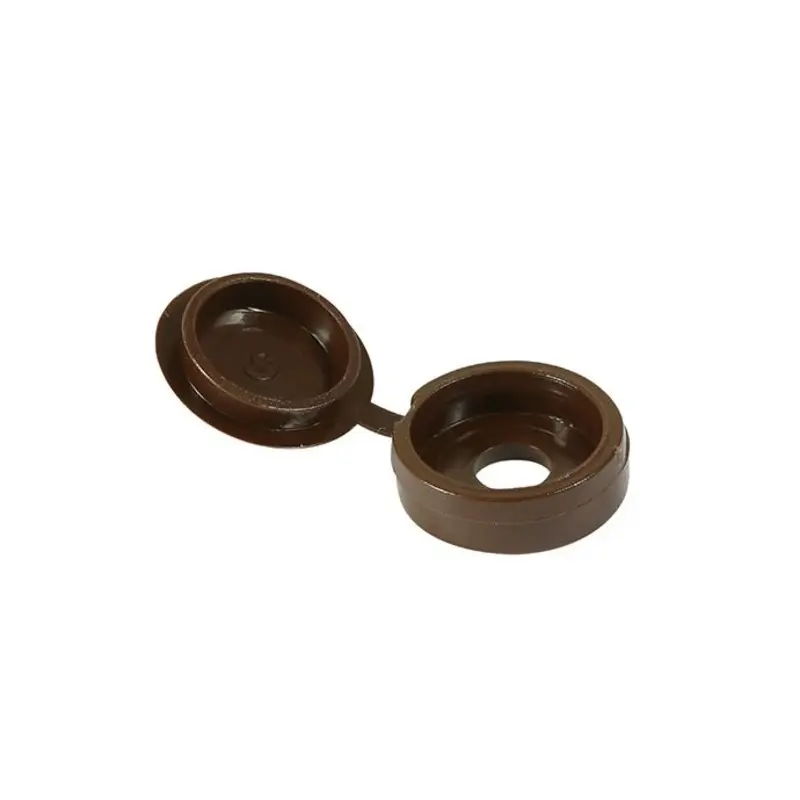 TIMCO Hinged Screw Caps Small Brown - To fit 3.0 to 4.5 Screw - Pack of 100 Pieces