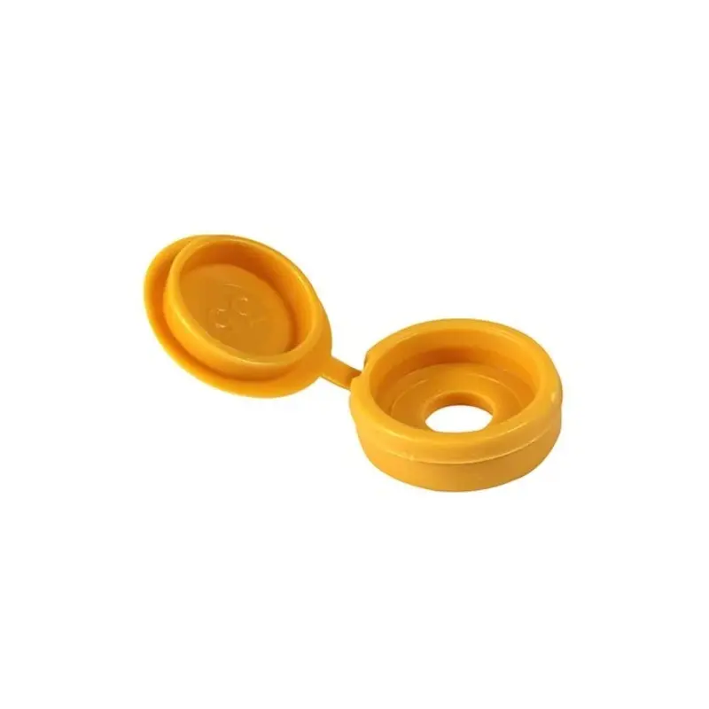 TIMCO Hinged Screw Caps Small Yellow - To fit 3.0 to 4.5 Screw - Pack of 100 Pieces