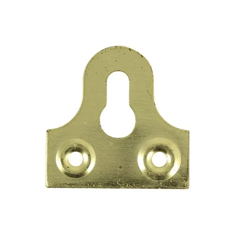 TIMCO Mirror Plates Slotted Electro Brass - 38mm - Pack of 4 Pieces