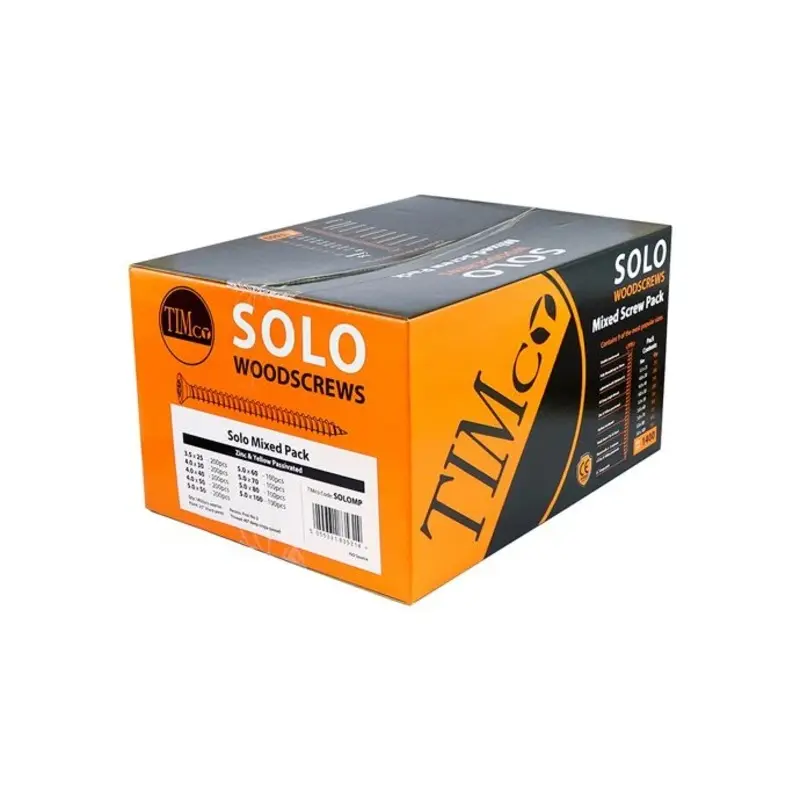 TIMCO Solo Countersunk Gold Woodscrews Mixed Box