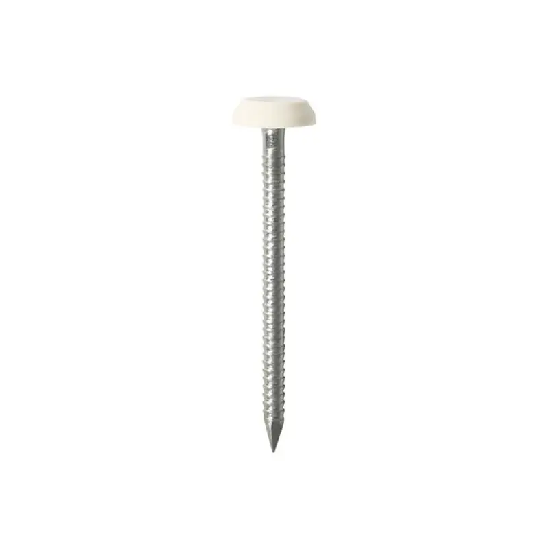 TIMCO Polymer Headed Nails A4 Stainless Steel White - 40mm - Pack of 100 Pieces