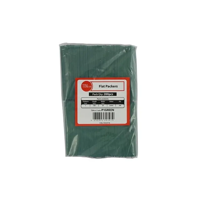 TIMCO Glazing Packers Green - 100 x 28 x 1 - Pack of 200 Pieces