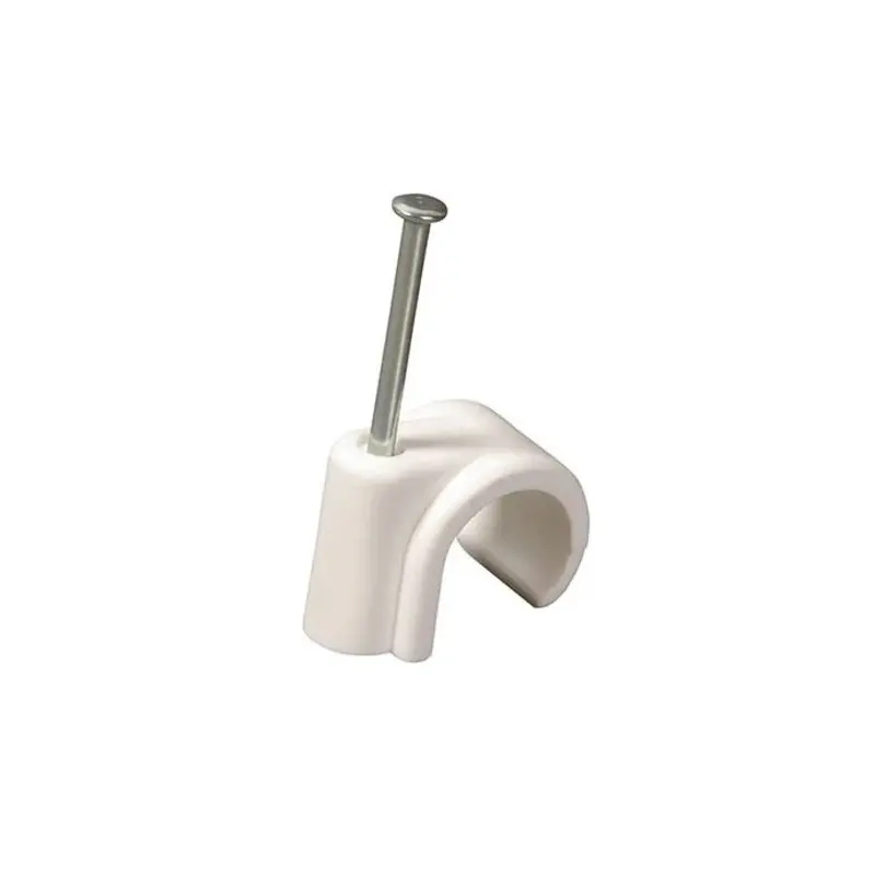 Nail In Pipe Clips White - 15mm - Pack of 50 Pieces