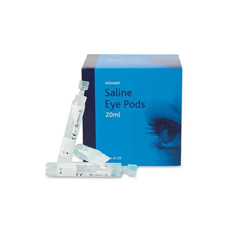 TIMCO Eye Wash Saline Pods - 20ml - Pack of 25 Pieces
