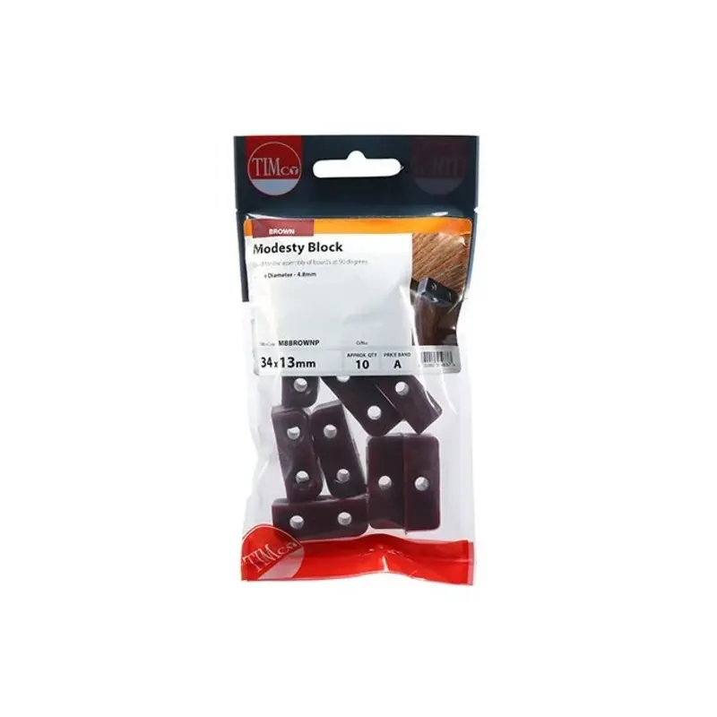 TIMCO Modesty Blocks Brown - 34 x 13 x 13 - Pack of 10 Pieces