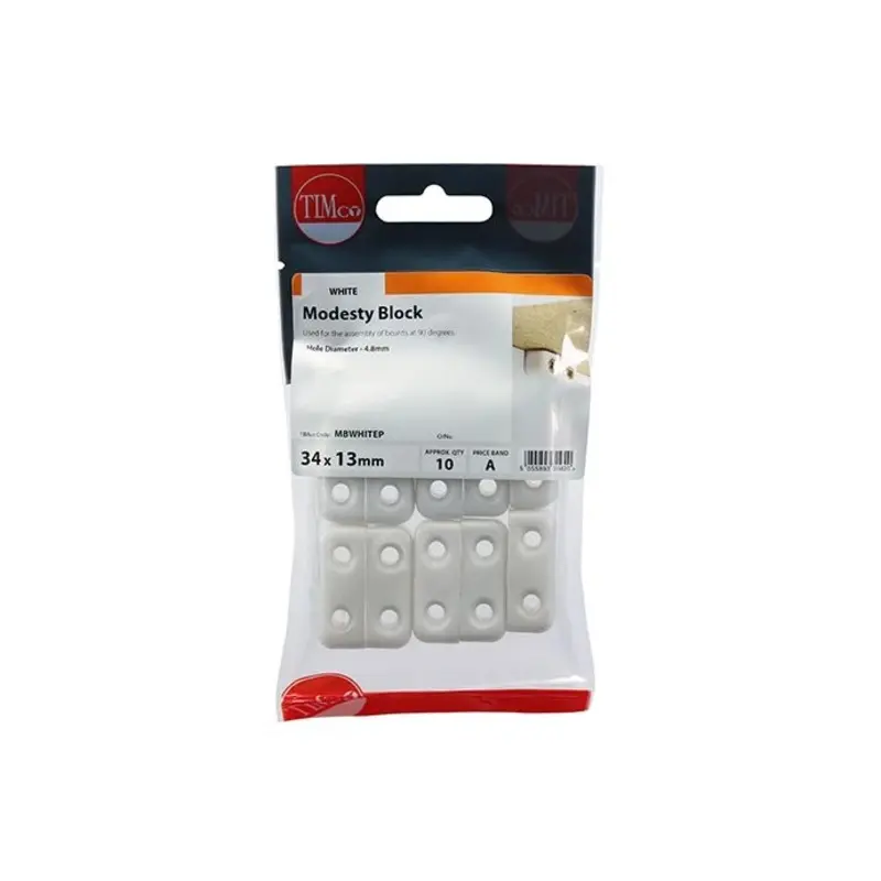 TIMCO Modesty Blocks White - 34 x 13 x 13 - Pack of 10 Pieces
