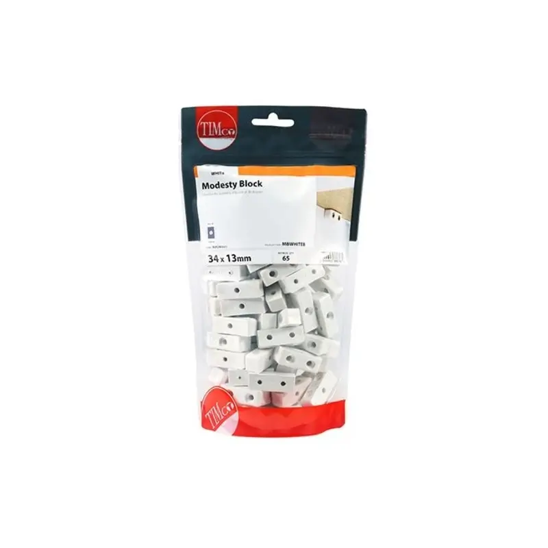 TIMCO Modesty Blocks White - 34 x 13 x 13 - Pack of 65 Pieces