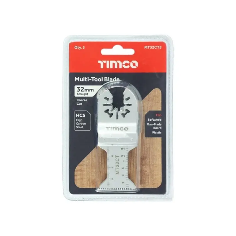 TIMCO Multi-Tool Coarse Cut Blades For Wood Carbon Steel - 32mm - Pack of 5 Pieces