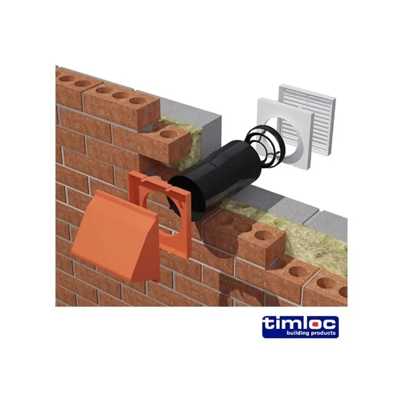 Timloc AeroCore Through-Wall Vent Set with Baffle Terracotta - 127 x 350 (dia x length)