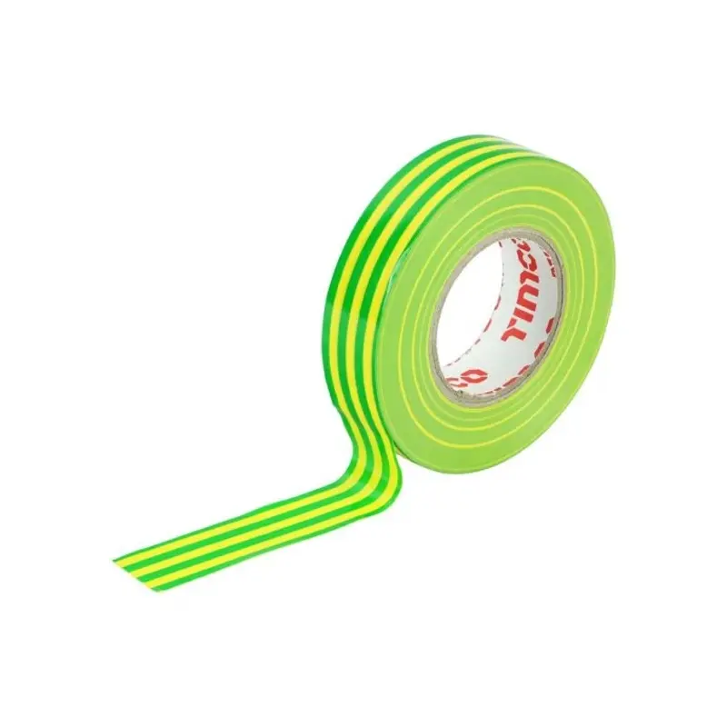 TIMCO PVC Insulation Tape Yellow & Green Stripe - 25m x 18mm - Pack of 10 Pieces