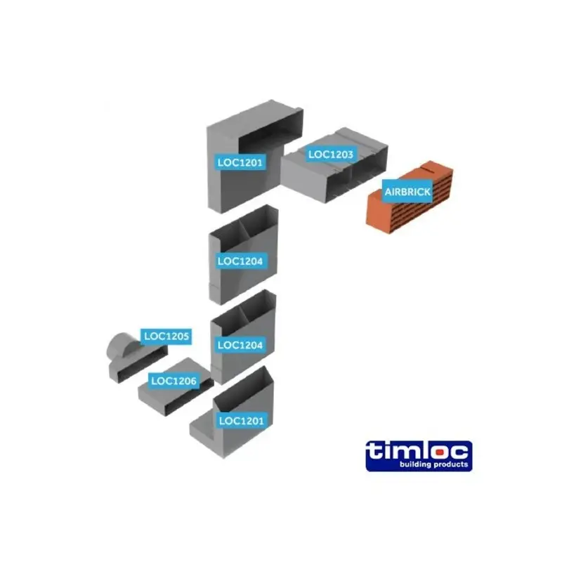 Timloc Telescopic Underfloor Vent 5 to 7 Course - 5 to 7 course - Pack of 10 Pieces