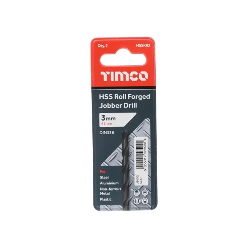 TIMCO Roll Forged Jobber Drills HSS - 3.0mm - Pack of 10 Pieces
