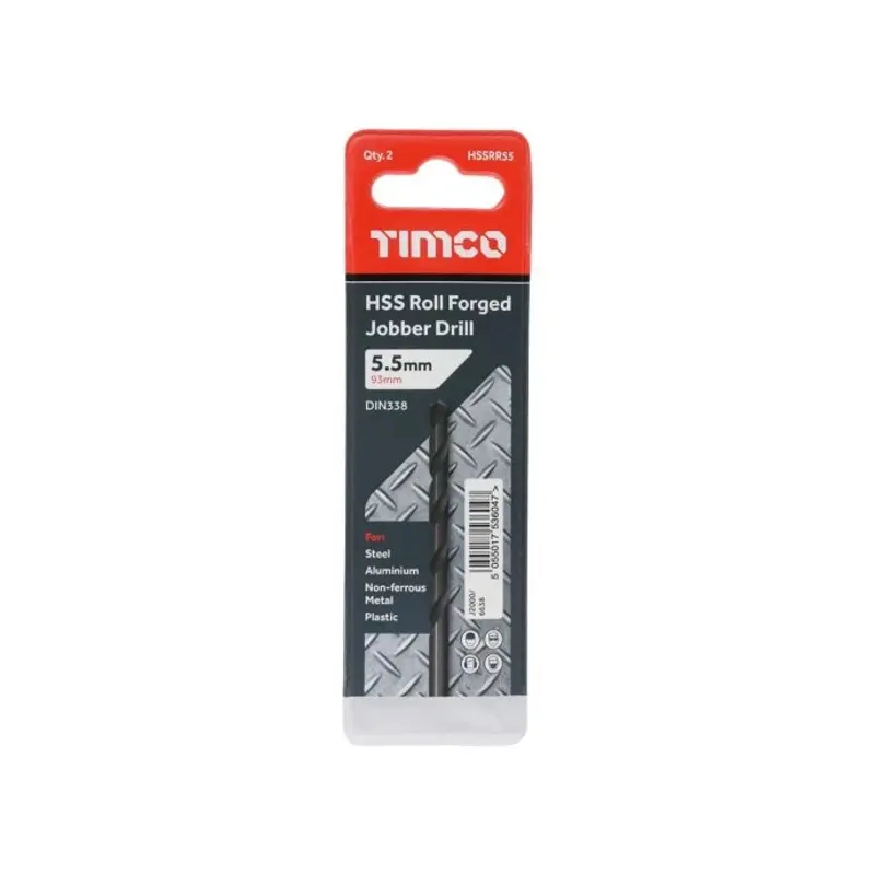 TIMCO Roll Forged Jobber Drills HSS - 5.5mm - Pack of 10 Pieces