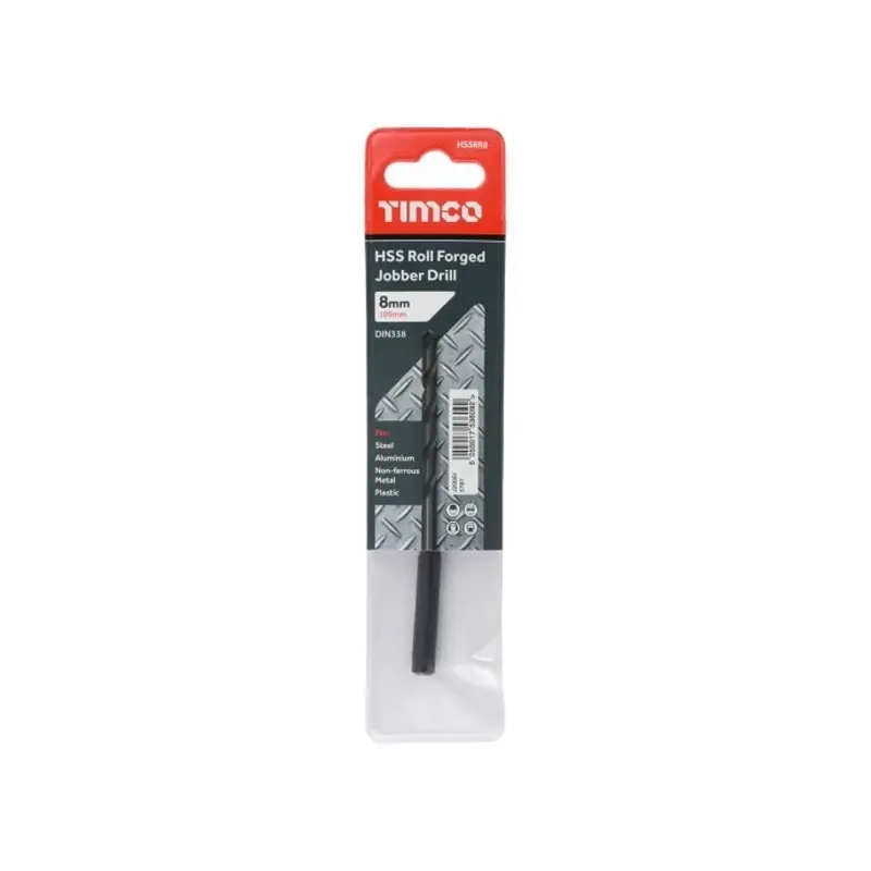 TIMCO Roll Forged Jobber Drills HSS - 8.0mm - Pack of 5 Pieces