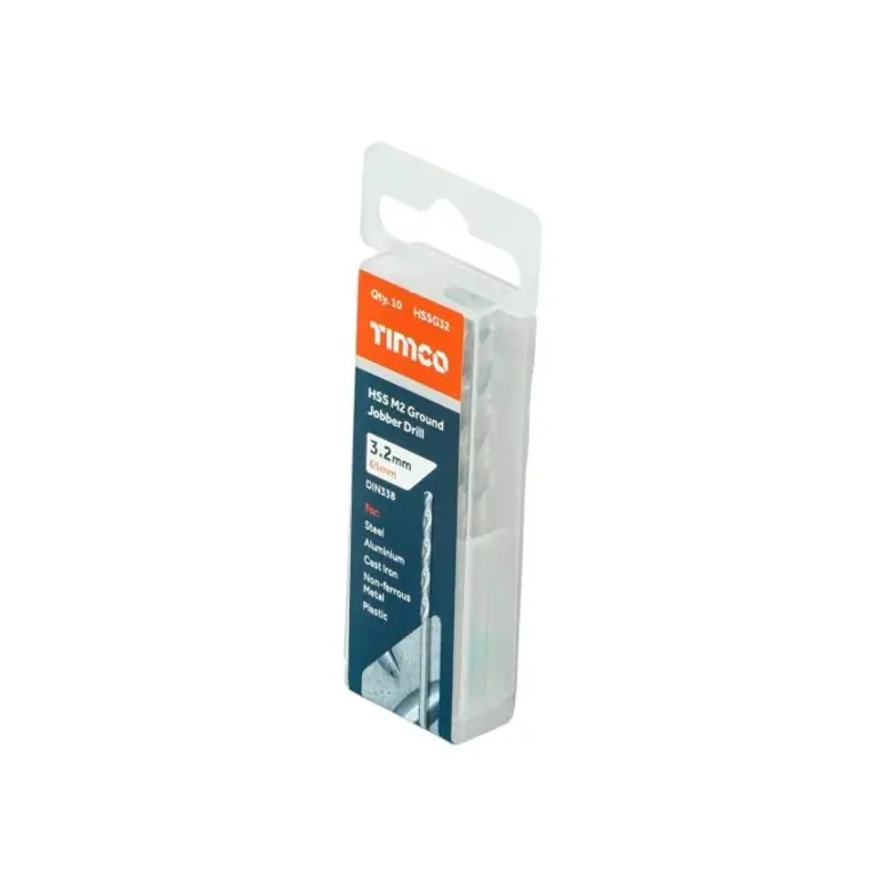 TIMCO Ground Jobber Drills HSS M2 - 3.2mm - Pack of 10 Pieces