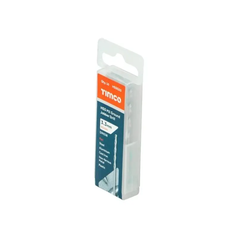 TIMCO Ground Jobber Drills HSS M2 - 3.3mm - Pack of 10 Pieces
