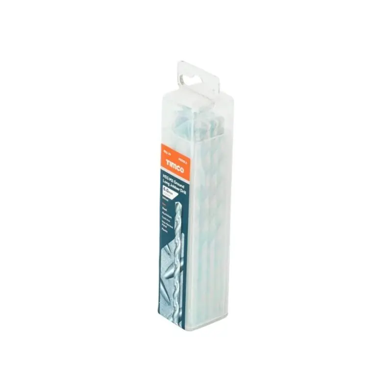 TIMCO Ground Long Jobber Drills HSS M2 - 6.0mm - Pack of 10 Pieces