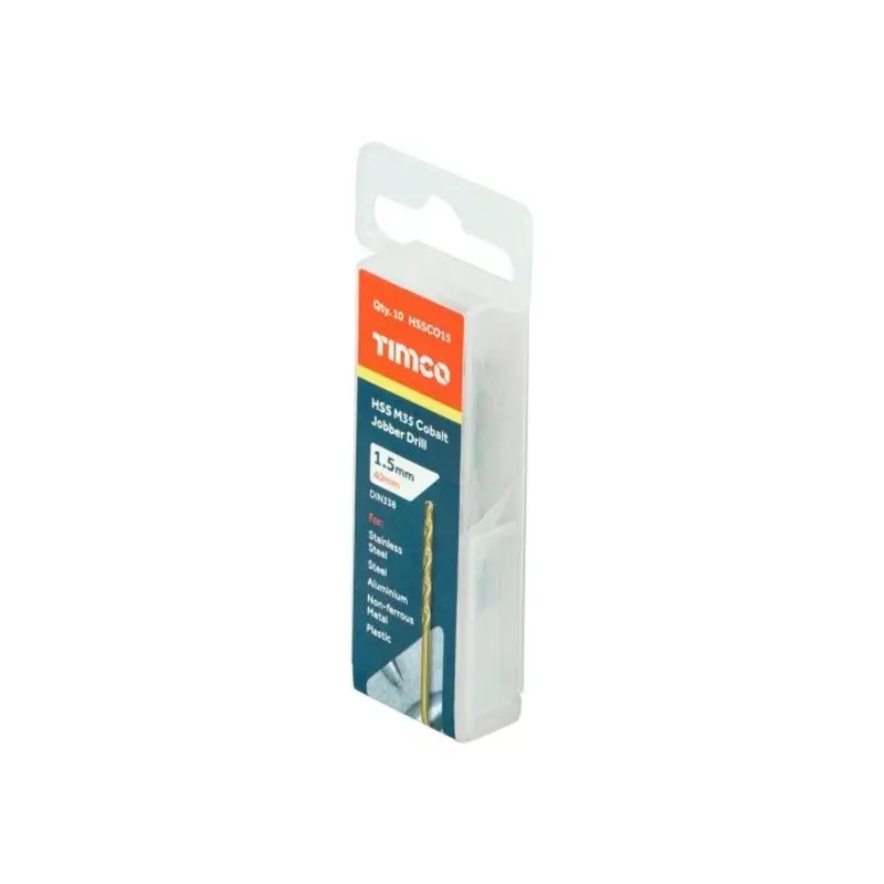 TIMCO Ground Jobber Drills - Cobalt M35 - 1.5mm - Pack of 10 Pieces