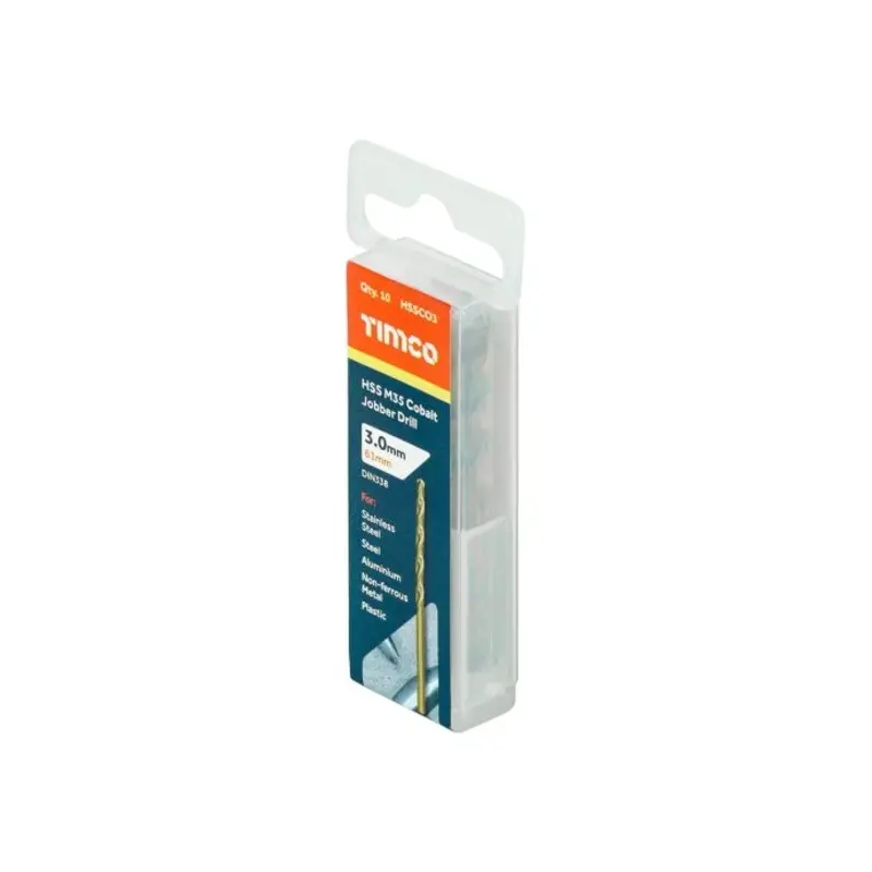 TIMCO Ground Jobber Drills - Cobalt M35 - 3.0mm - Pack of 10 Pieces