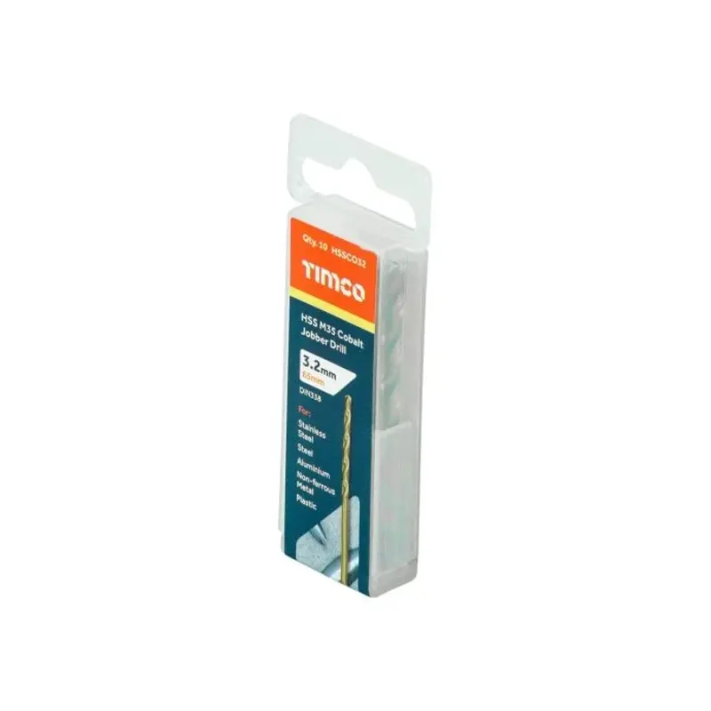 TIMCO Ground Jobber Drills - Cobalt M35 - 3.2mm - Pack of 10 Pieces