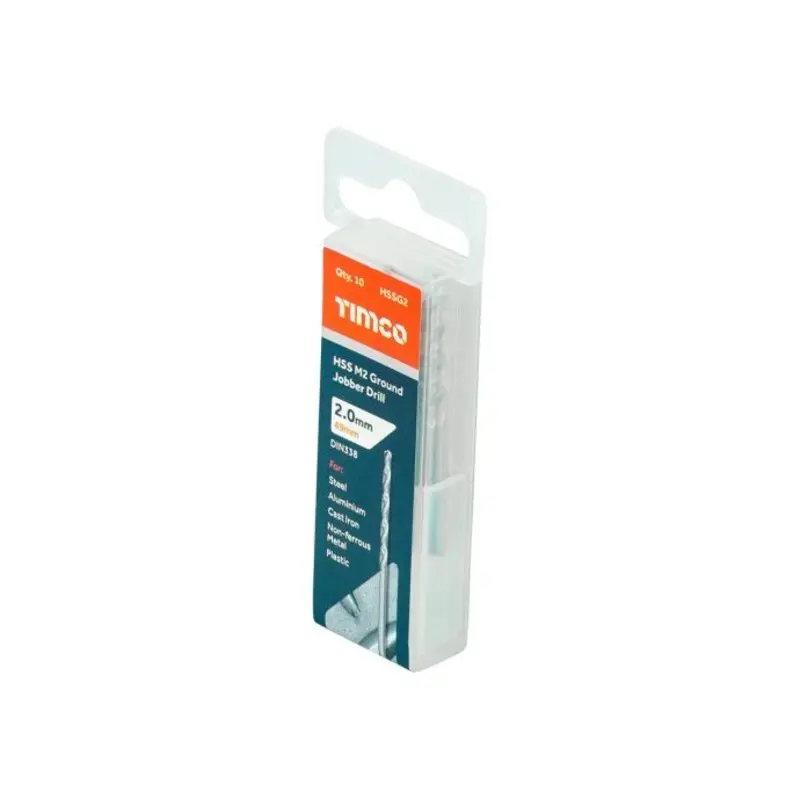 TIMCO Ground Jobber Drills HSS M2 - 2.0mm - Pack of 10 Pieces