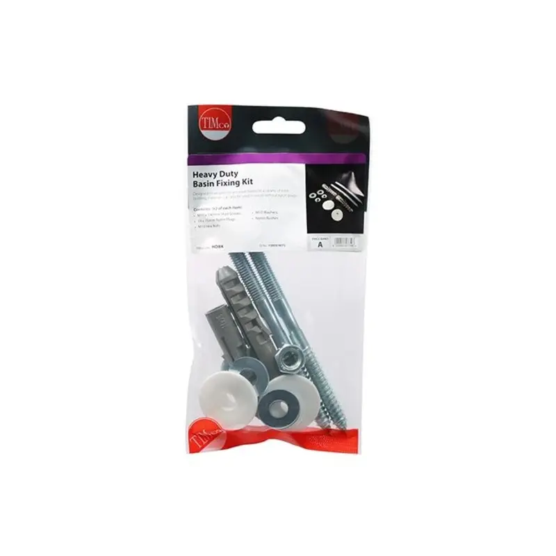 TIMCO Basin Fixing Kit Heavy Duty - Heavy Duty Kit - Pack of 2 Pieces