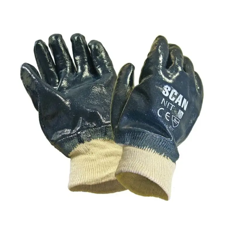 Scan Nitrile Knitwrist Heavy Duty Gloves