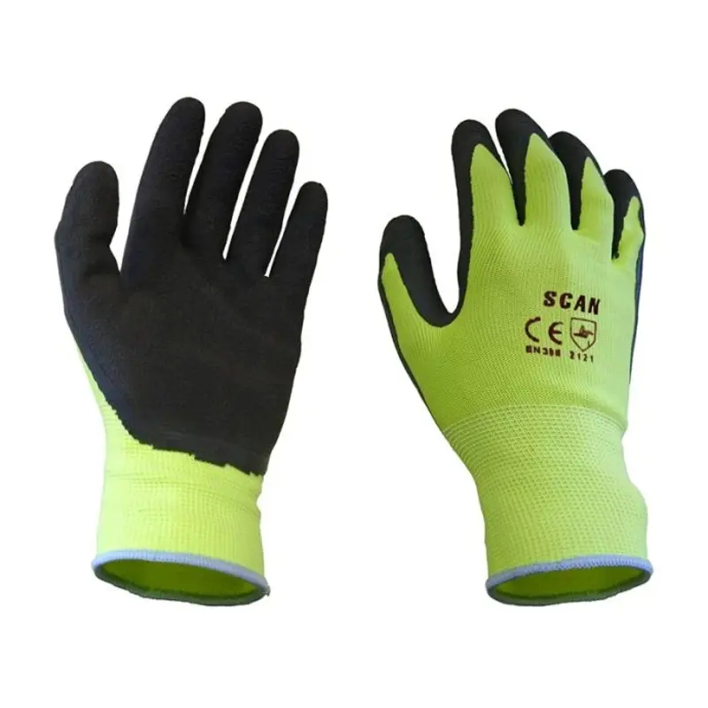 Scan Hi-Vis Yellow Coated Gloves - XXL (Size 11)