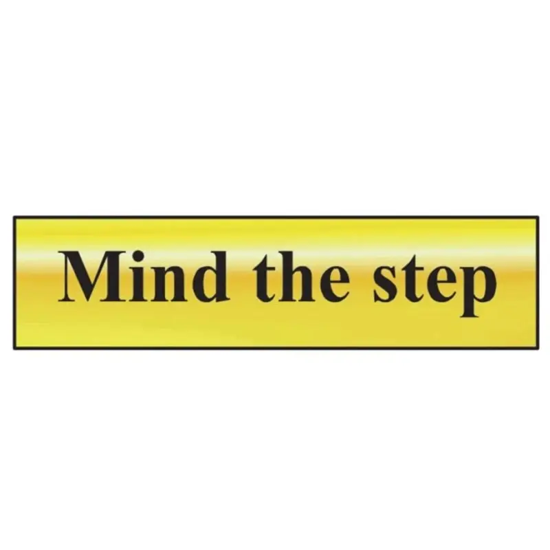 Scan Mind The Step Polished Brass Effect 200 x 50mm