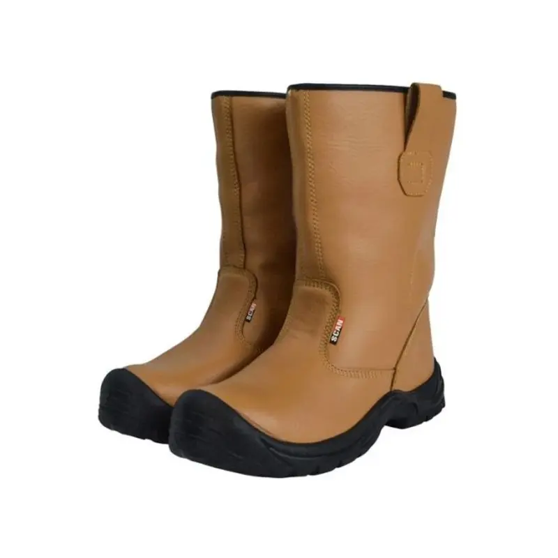 Scan Texas Lined Rigger Boots Tan UK 9 EUR 43