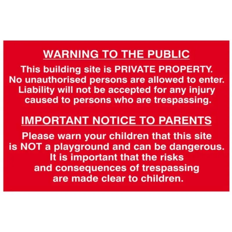 Scan Building Site Warning To Public And Parents