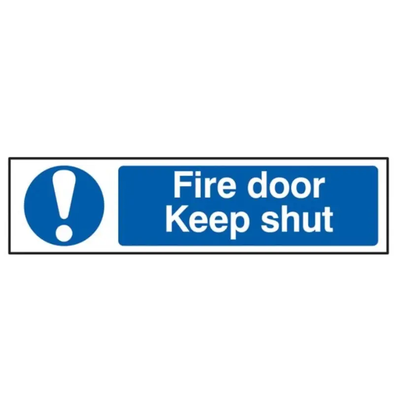 Scan Fire Door Keep Shut PVC 200 x 50mm