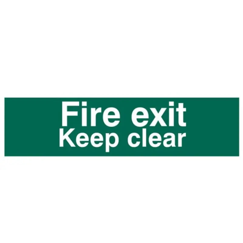 Scan Fire Exit Keep Clear Text Only - PVC 200 x 50mm