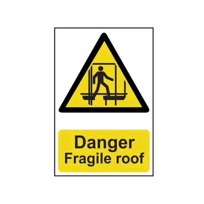 Scan Danger Fragile Roof PVC 200 x 300mm