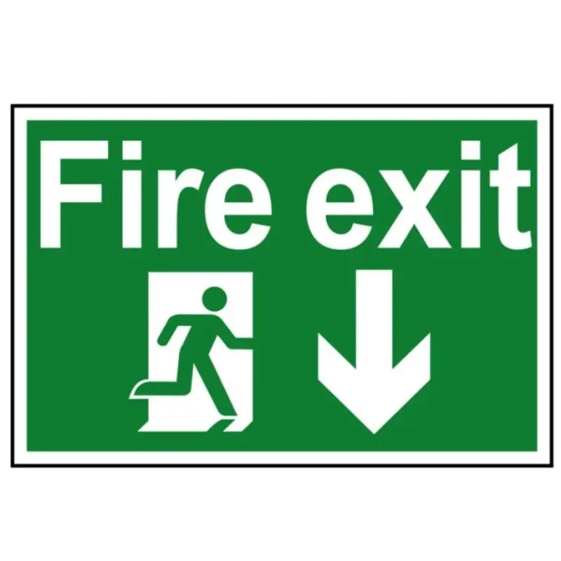 Scan Fire Exit Running Man Arrow PVC 300 x 200mm - SCA1503