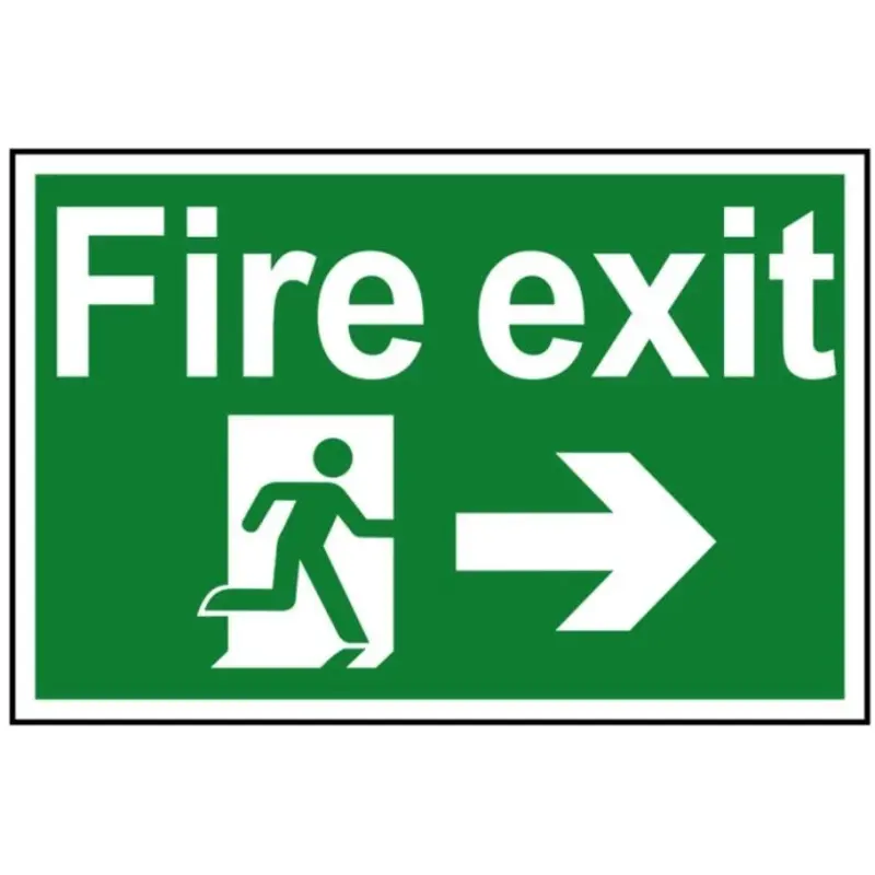 Scan Fire Exit Running Man Arrow PVC 300 x 200mm - SCA1504