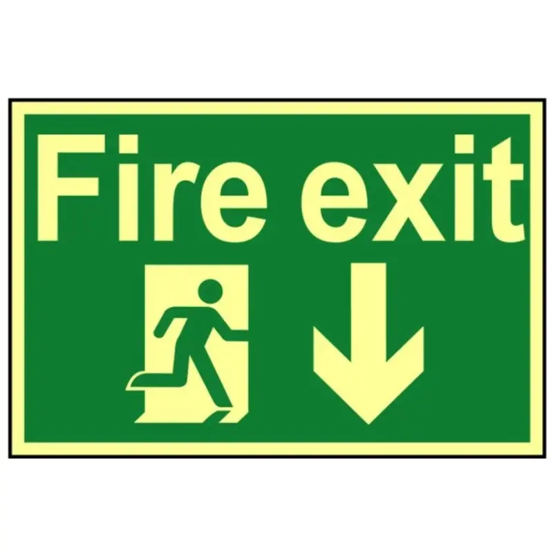 Scan Fire Exit Running Photolu minescent 300 x 200mm - SCA1580